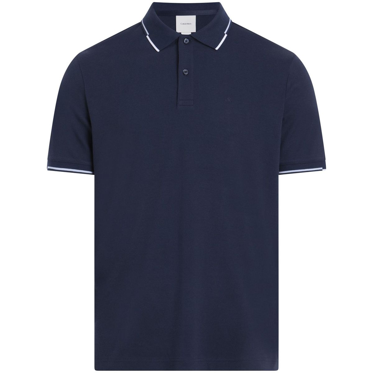 CALVIN KLEIN - Polo azul slim con detalle en bordes Calvin Klein