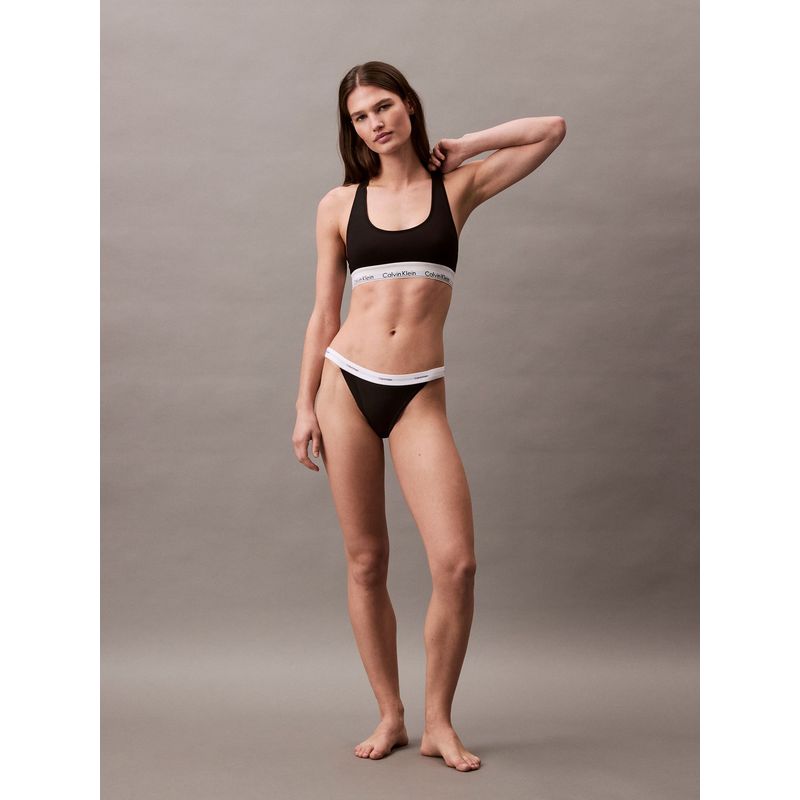 CALVIN KLEIN - Pantys negro clásicas - Cotton Strech Rib Calvin Klein
