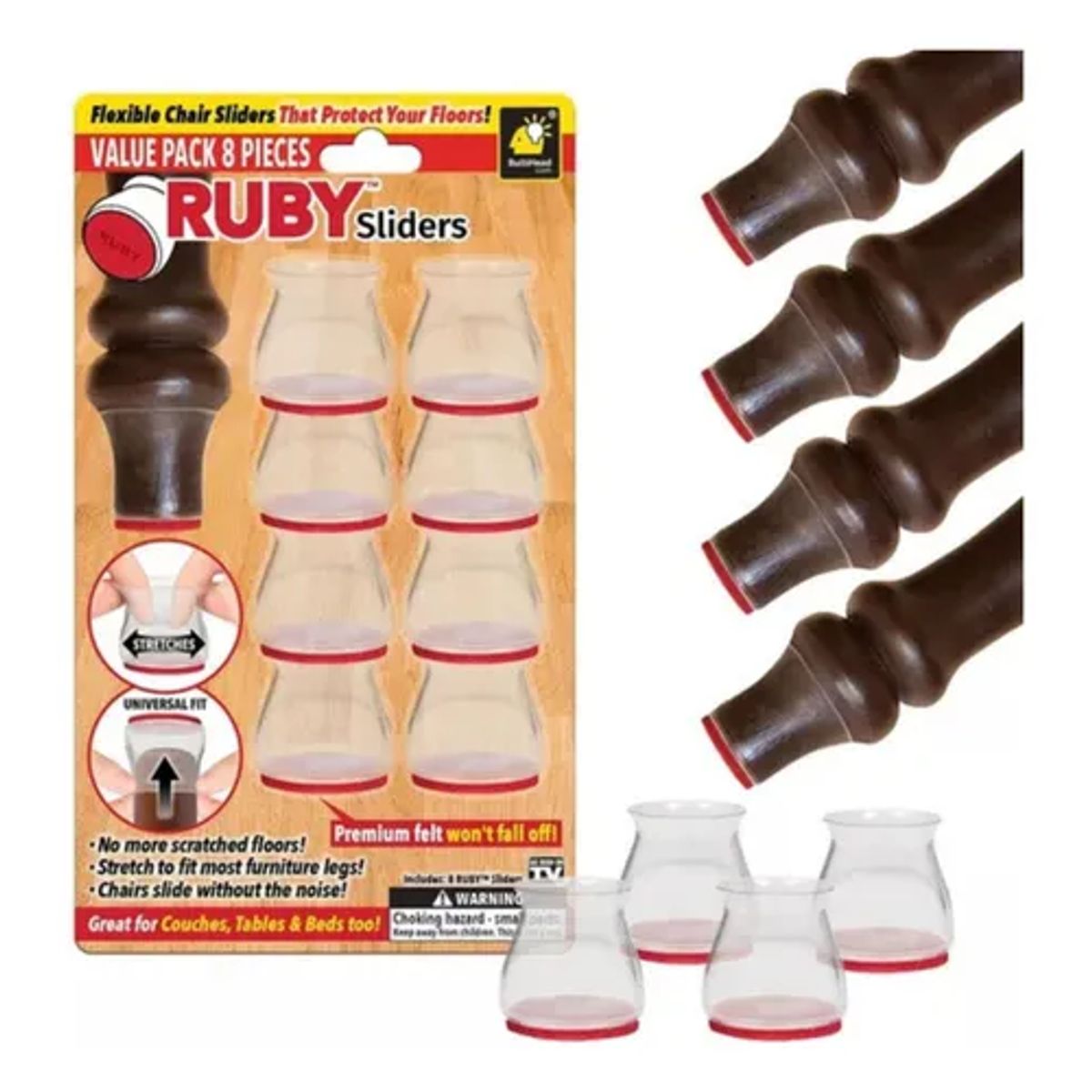 GENERICO - Protectores en Silicona X8 para Patas de silla o muebles