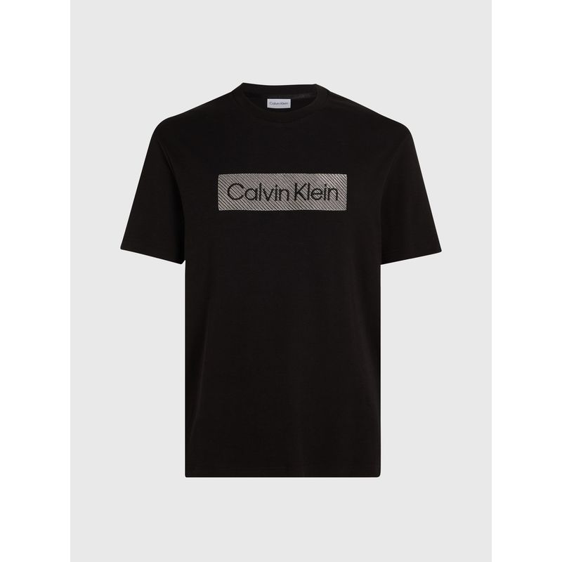 CALVIN KLEIN - Camiseta negra con bordado texturizado Calvin Klein