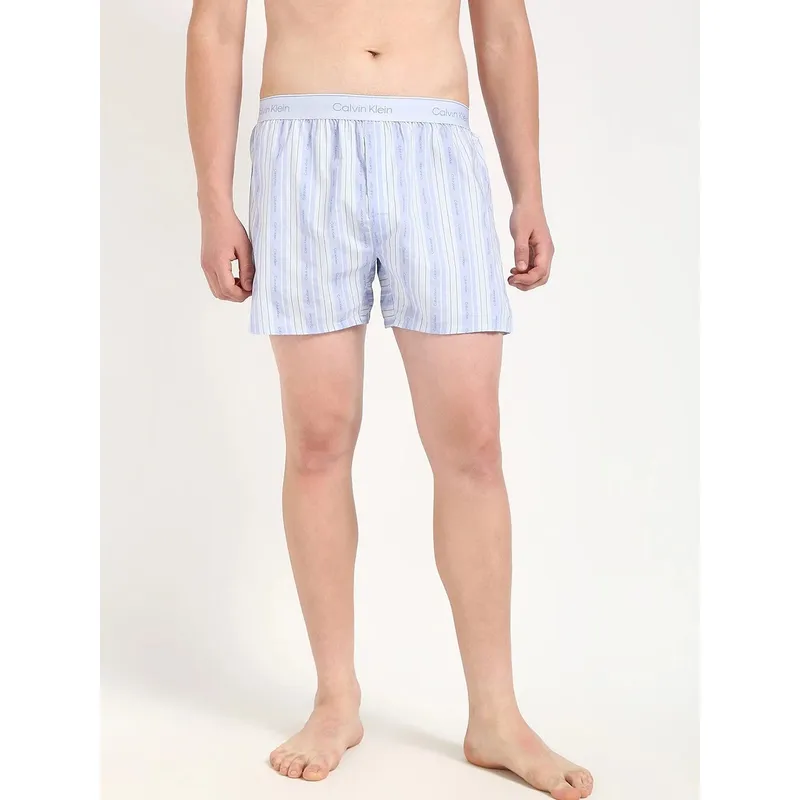 CALVIN KLEIN - Pantaloneta celeste de pijama de popelín de algodón Calvin Klein