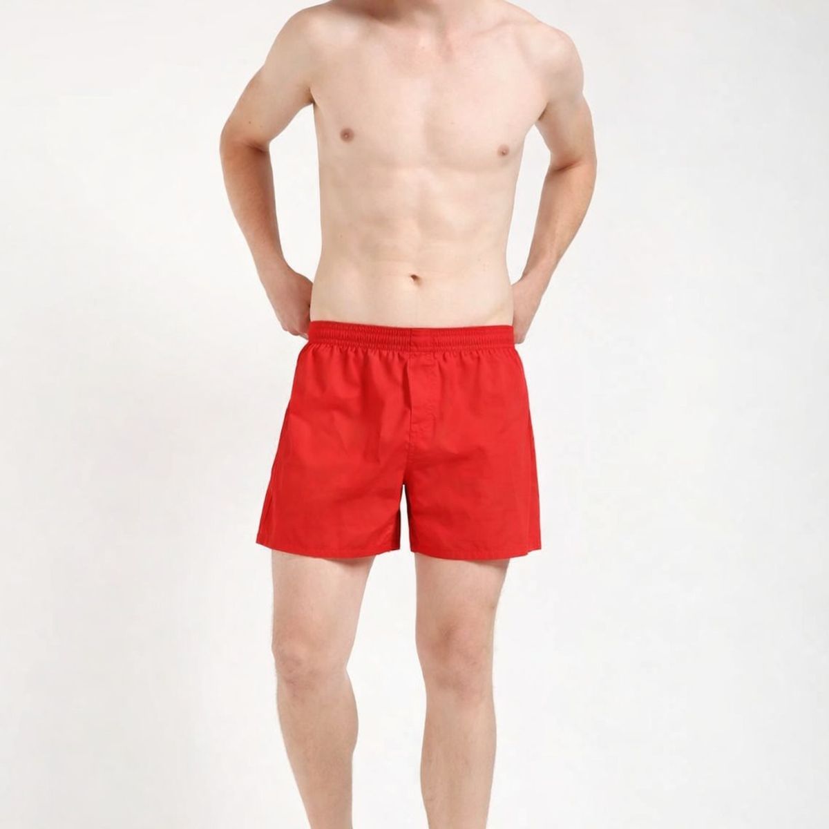 CALVIN KLEIN - Pantaloneta roja de pijama de popelín de algodón Calvin Klein