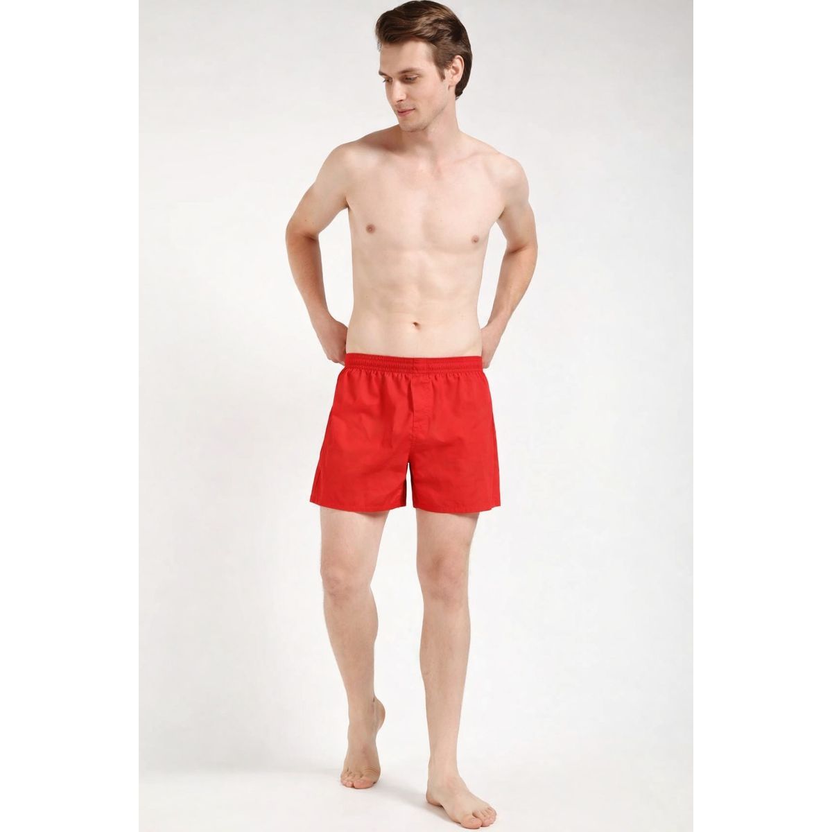 CALVIN KLEIN - Pantaloneta roja de pijama de popelín de algodón Calvin Klein