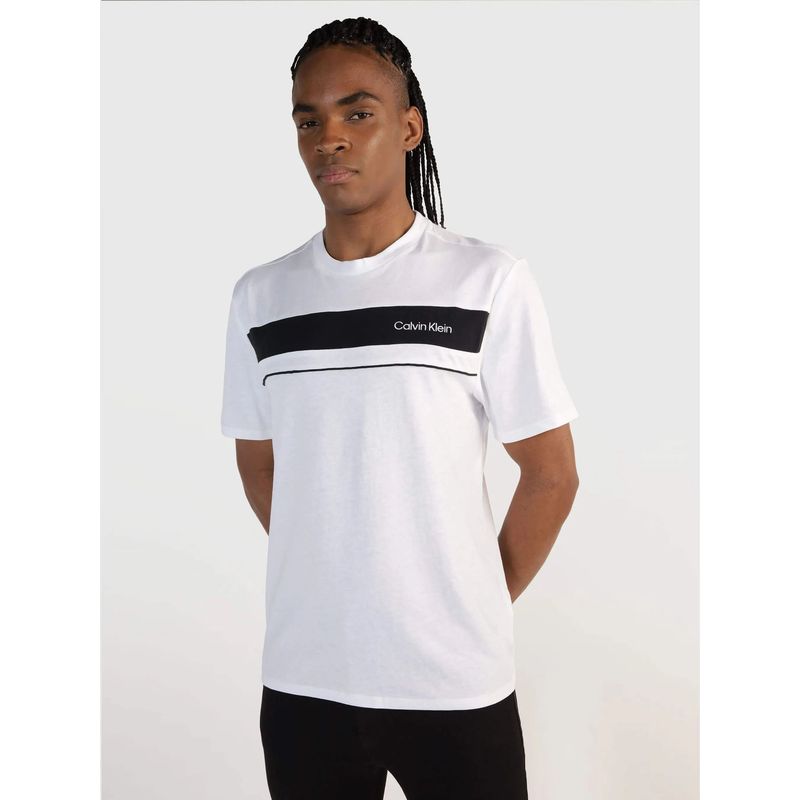 CALVIN KLEIN - Camiseta blanca standard con logotipo Calvin Klein