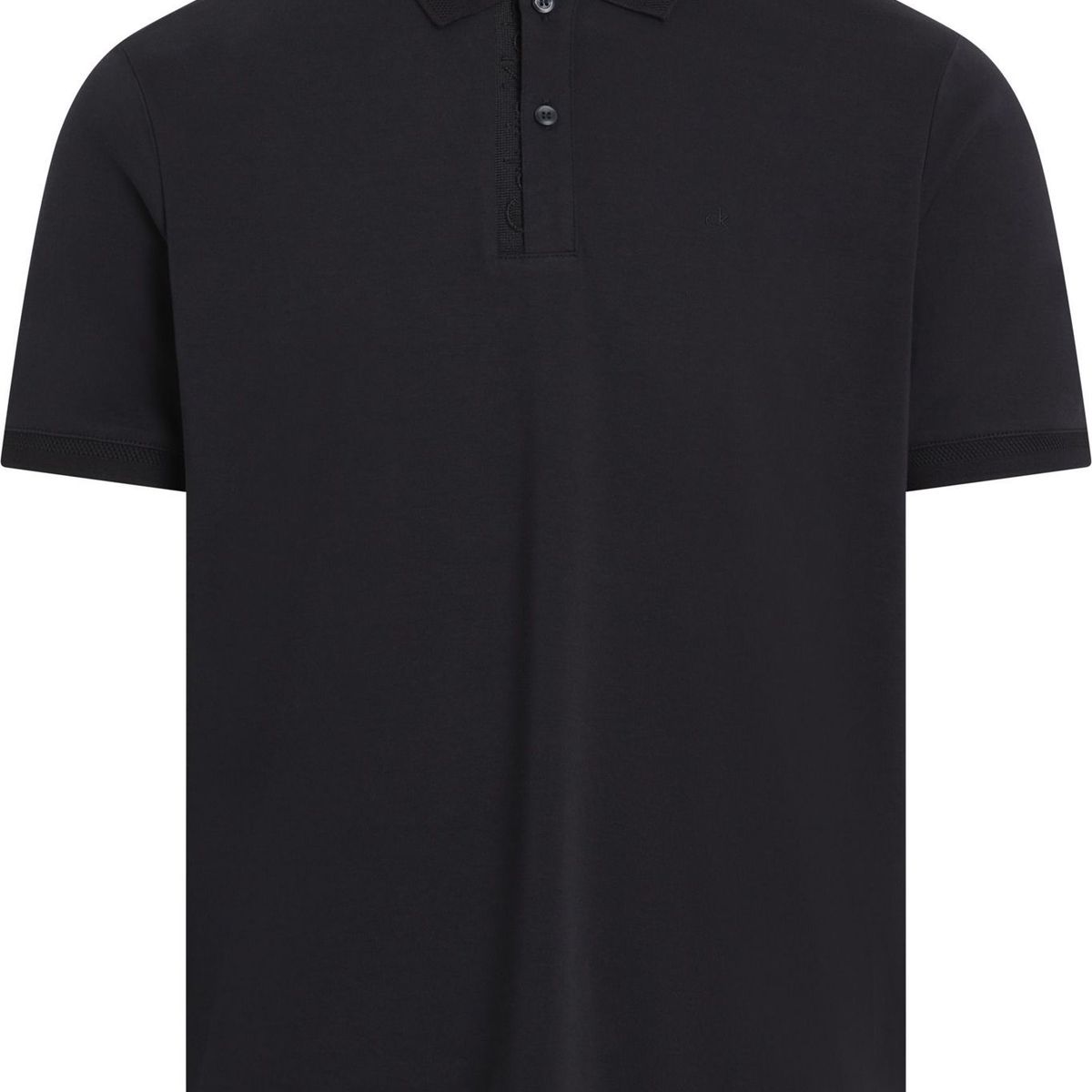 CALVIN KLEIN - Polo negro con logotipo en el pliegue de botones Calvin Klein