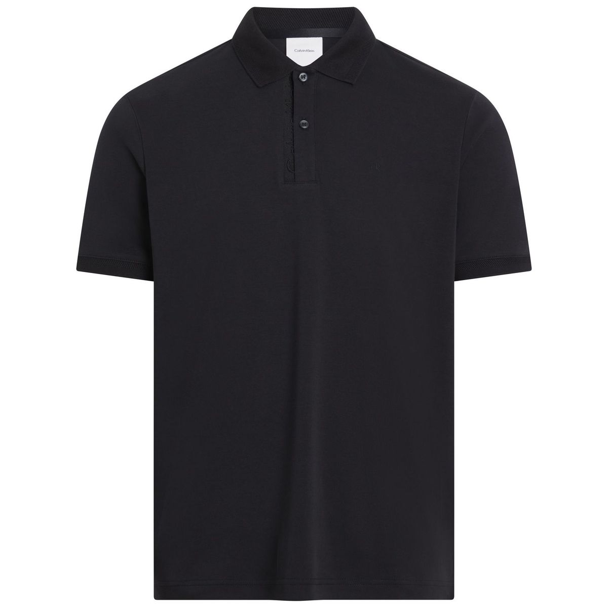 CALVIN KLEIN - Polo negro con logotipo en el pliegue de botones Calvin Klein