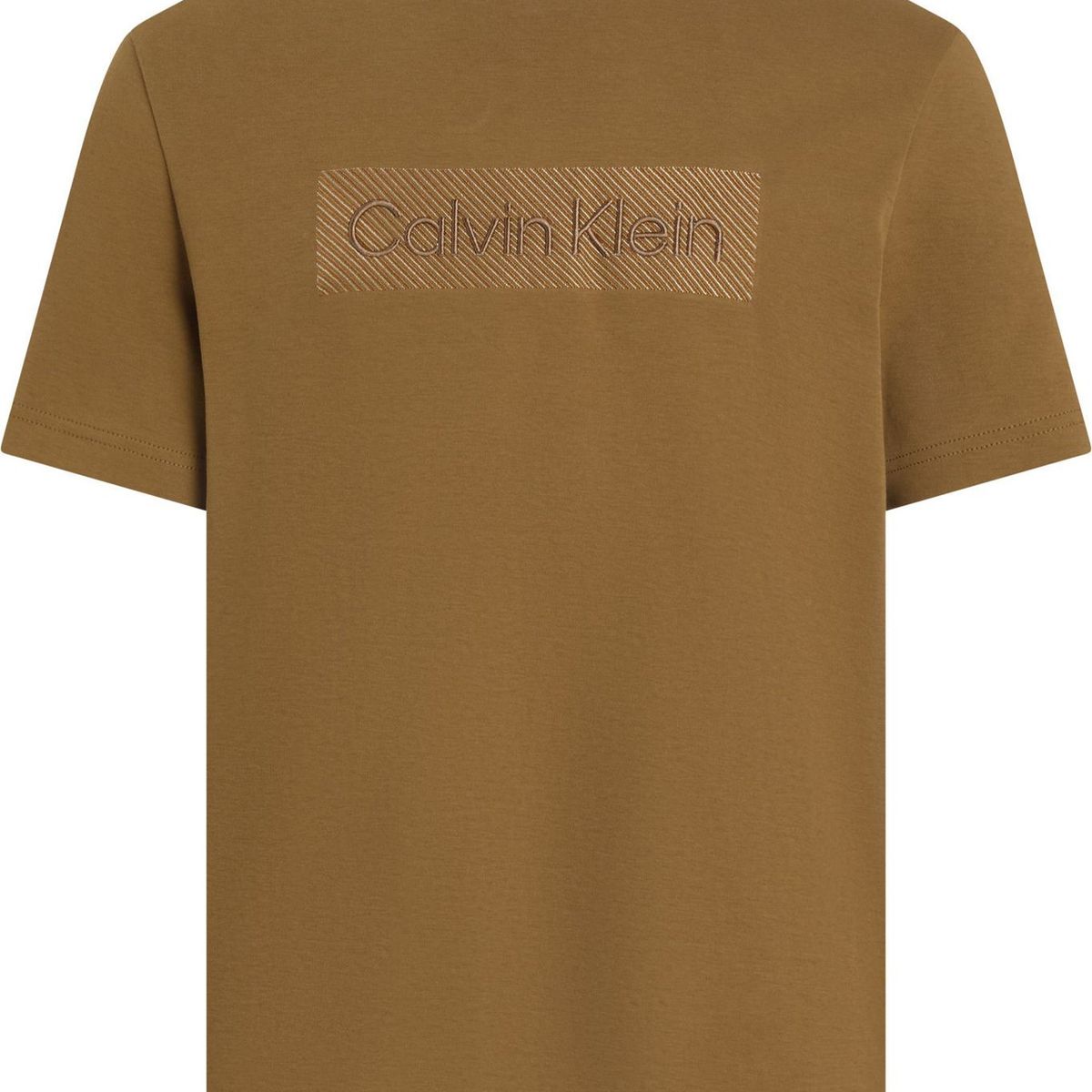 CALVIN KLEIN - Camiseta chocolate con bordado texturizado Calvin Klein