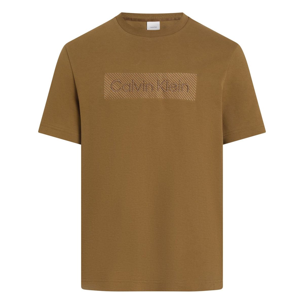 CALVIN KLEIN - Camiseta chocolate con bordado texturizado Calvin Klein