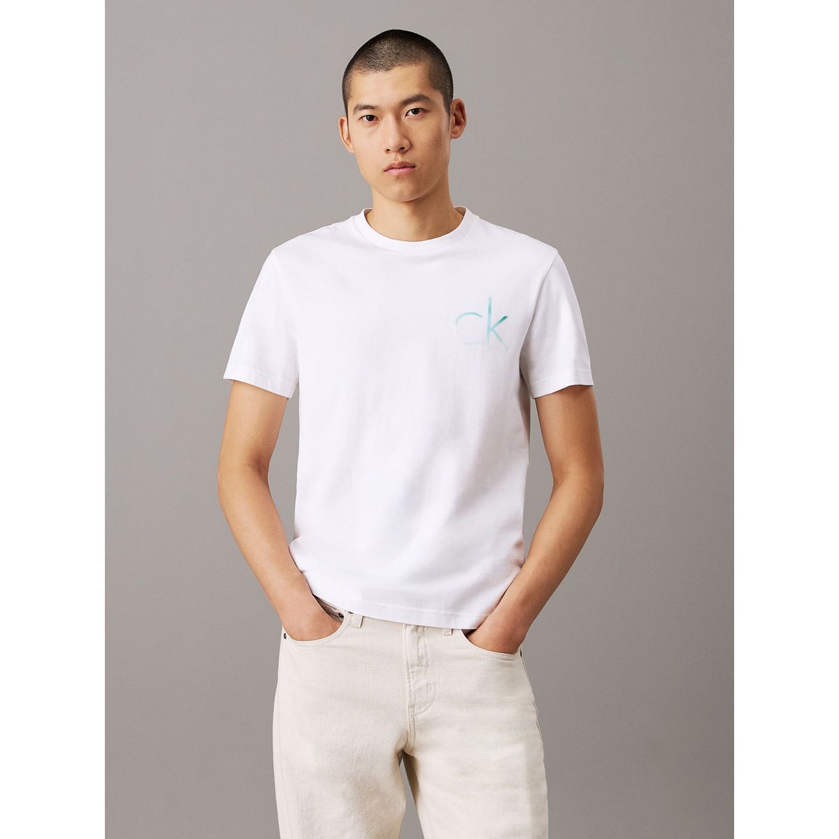 CALVIN KLEIN - Camiseta blanca con logo Calvin Klein