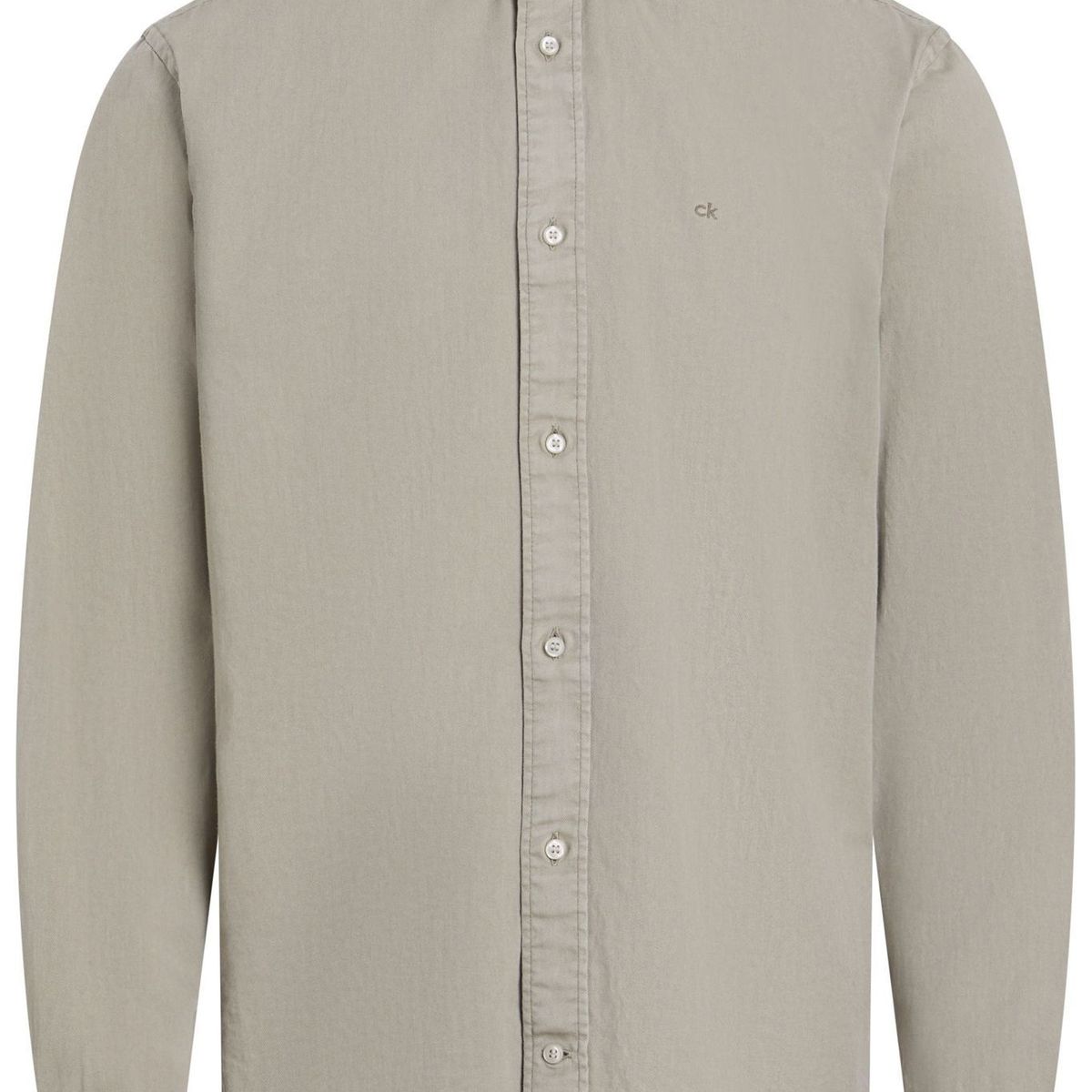 CALVIN KLEIN - Camisa beige de Sarga Ligera Teñida Calvin Klein