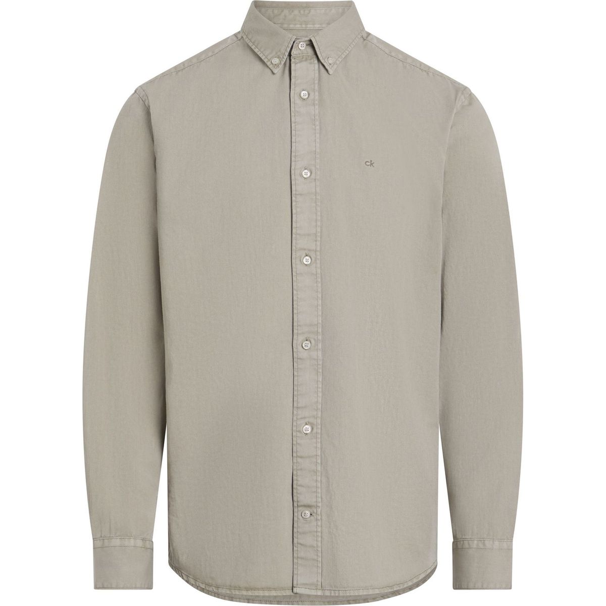 CALVIN KLEIN - Camisa beige de Sarga Ligera Teñida Calvin Klein