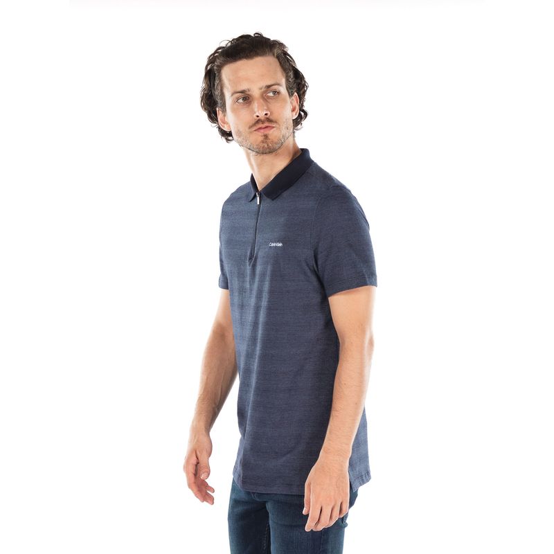 CALVIN KLEIN - Polo azul iconic con cremallera Calvin Klein