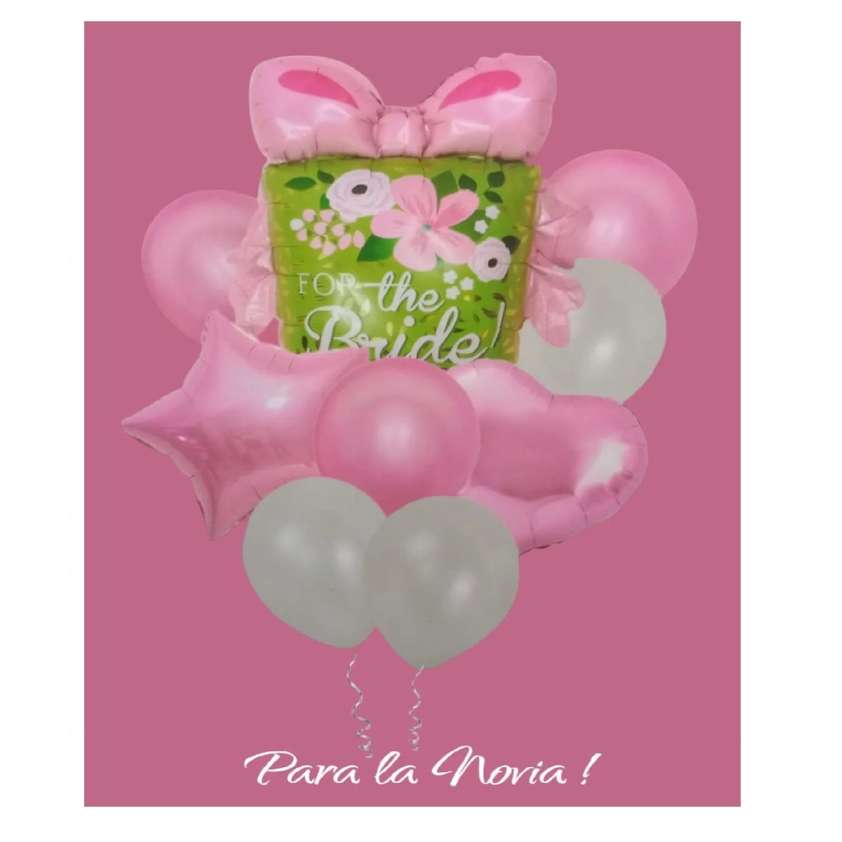 GENERICO - Bouquet X9 Globos Metalizados látex para La Novia