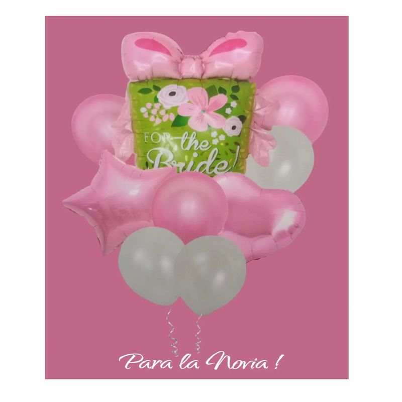 GENERICO - Bouquet X9 Globos Metalizados látex para La Novia