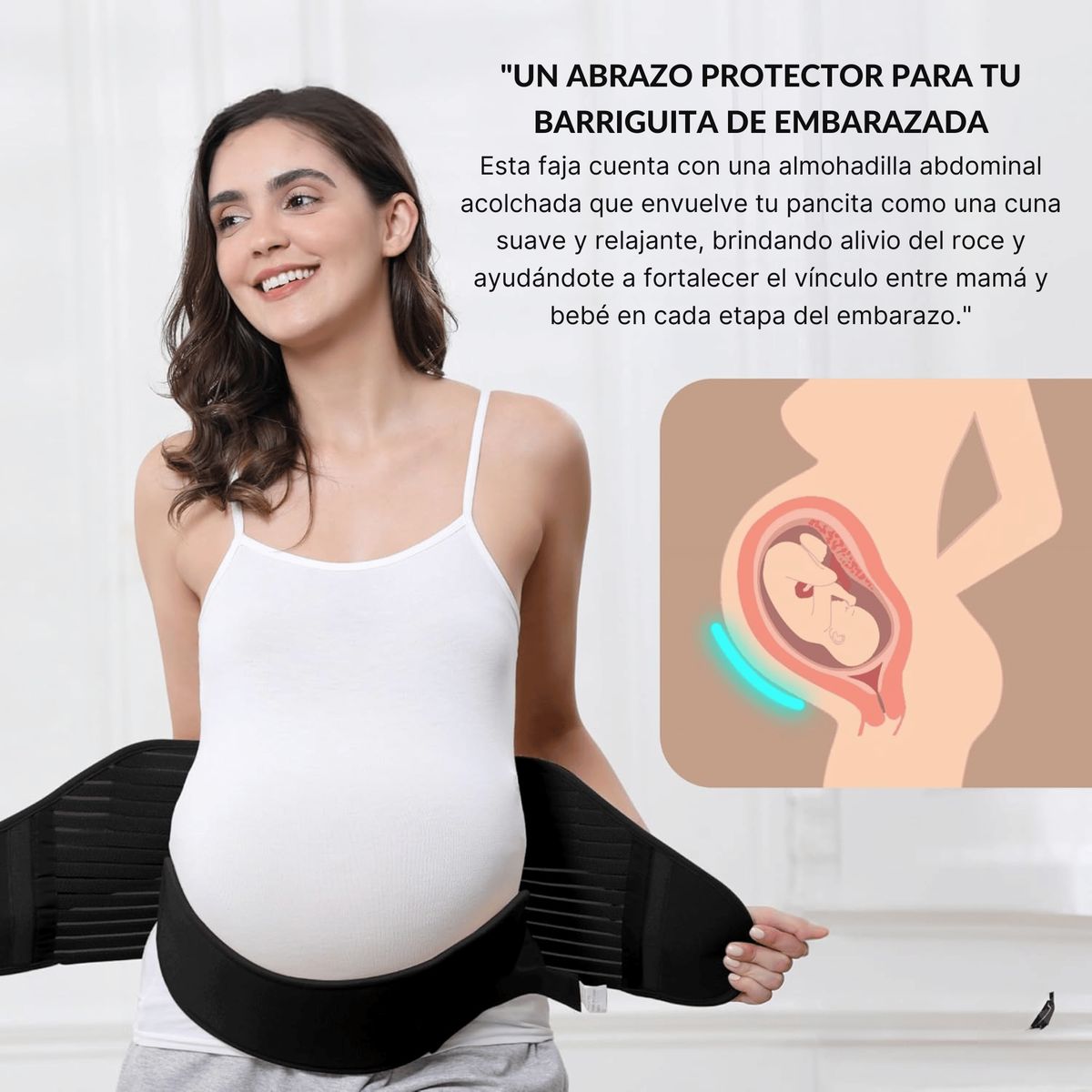 GENERICO - Faja Embarazo Soporte Comodidad Espalda Postura Ajustable Prenatal