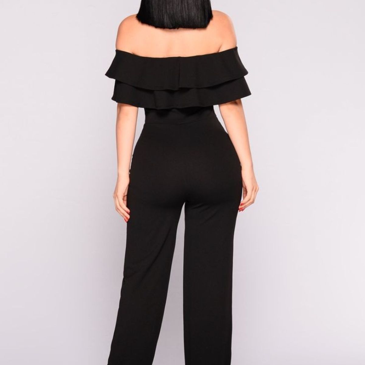 NEGRELI - Enterizo Negro Elegante con Volantes