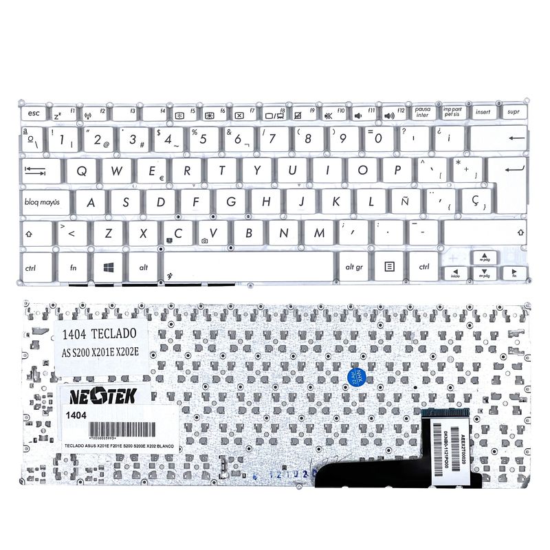 NEOTEK - Teclado Repuesto Asus X201E S200E X202