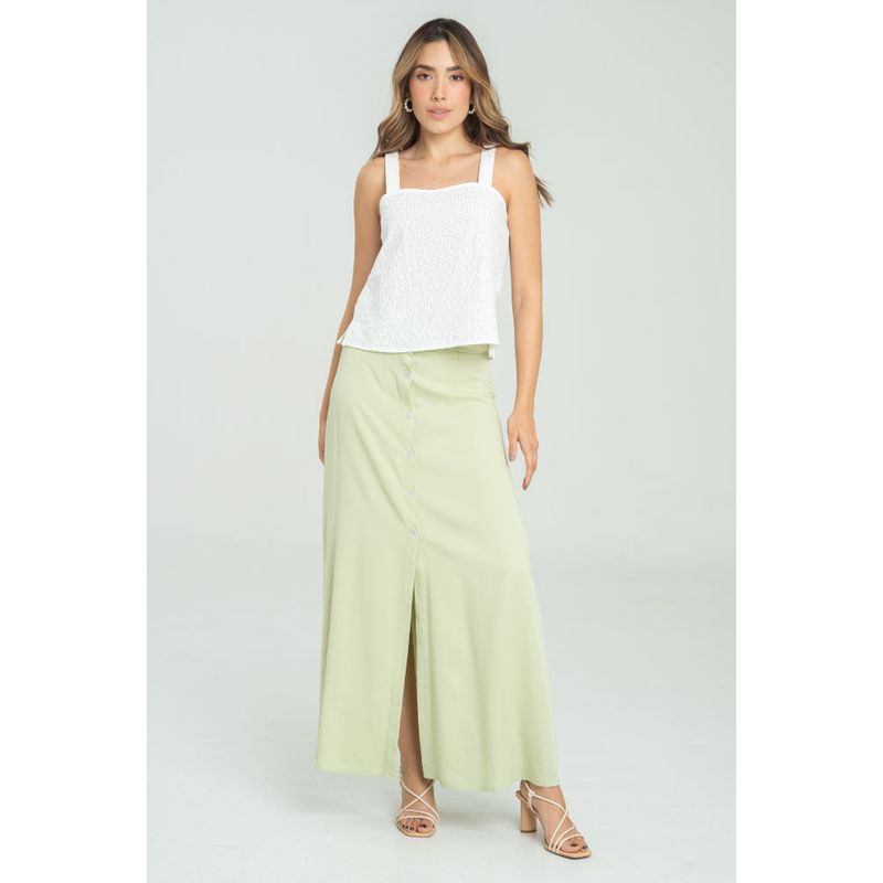 RAGGED - Falda con perilla Verde manzana Ragged