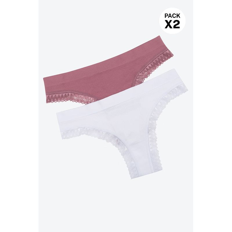 LILI PINK - Panty brasilera tipo seamless paquete x2 en poliamida