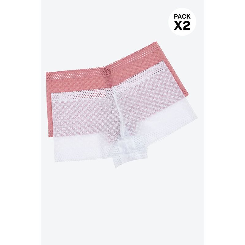 LILI PINK - Panty tipo boxer paquete x2 confeccionado en malla