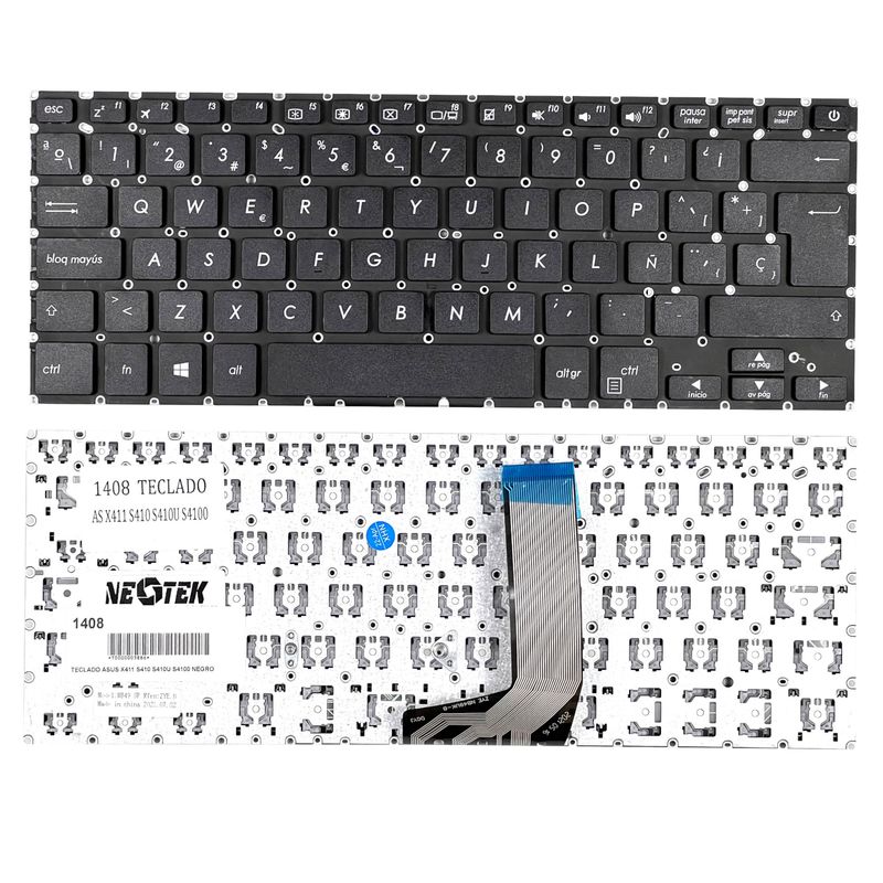 NEOTEK - Teclado Repuesto Asus X411 S410 S410U