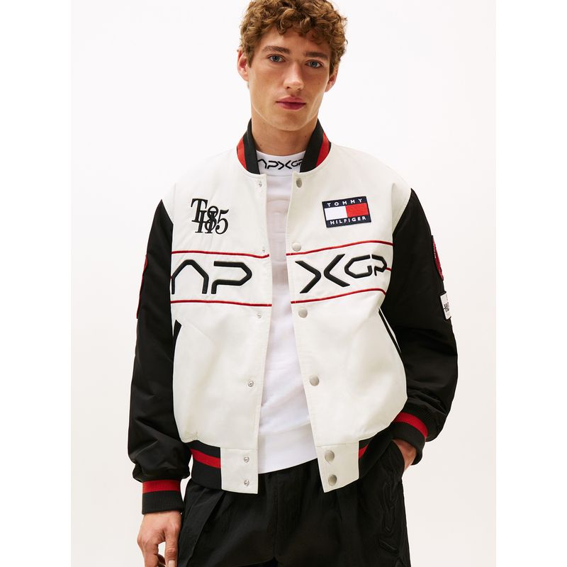 TOMMY HILFIGER - Chaqueta blanca  rompe viento holgada colección APXGP Tommy Hilfiger