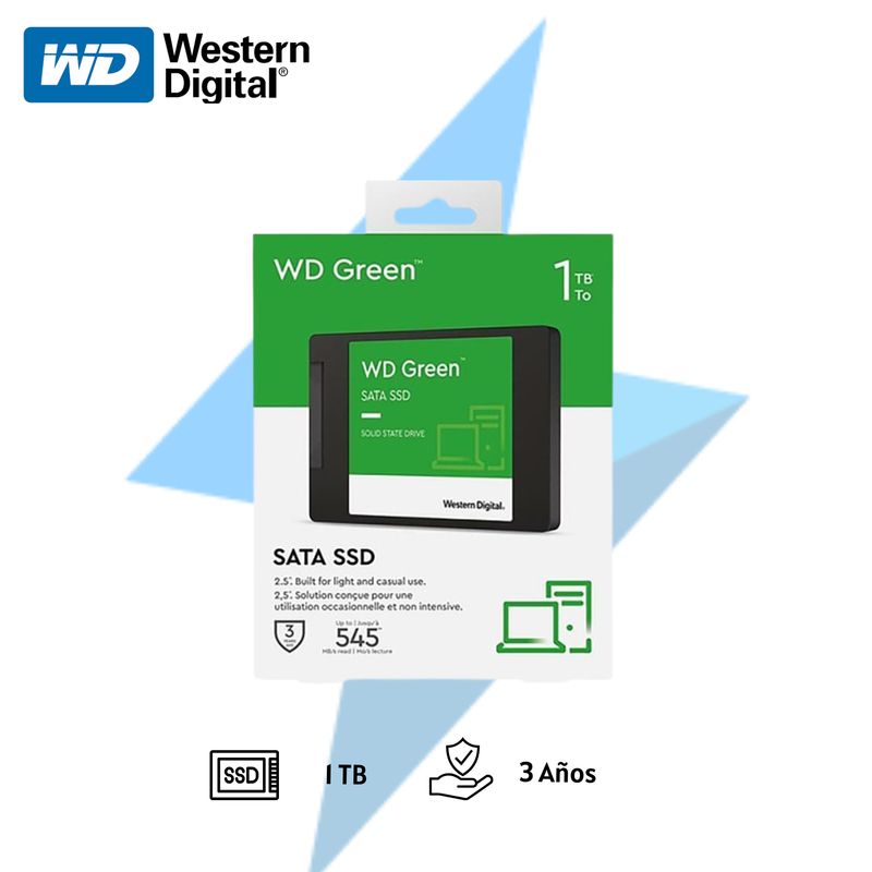 WESTERN DIGITAL - WESTERN DIGITAL Green sata SSD 1TB  COLOR NEGRO
