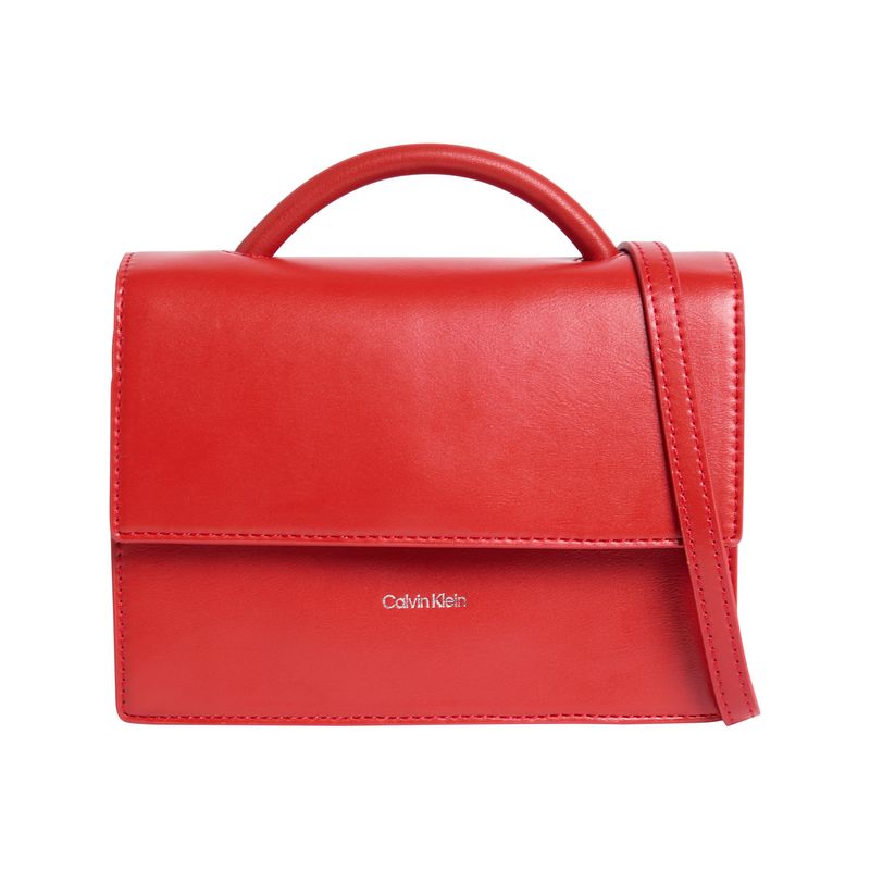 CALVIN KLEIN - Bolso rojo de mano con solapa Calvin Klein