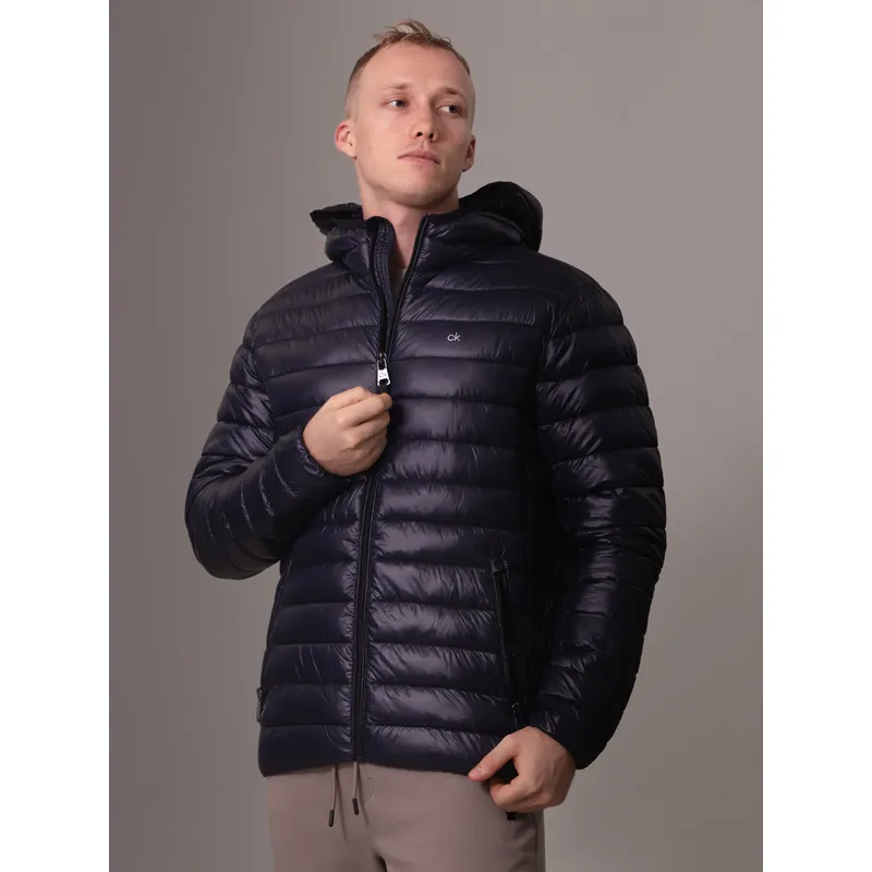 CALVIN KLEIN - Chaqueta azul acolchada con capota Calvin Klein