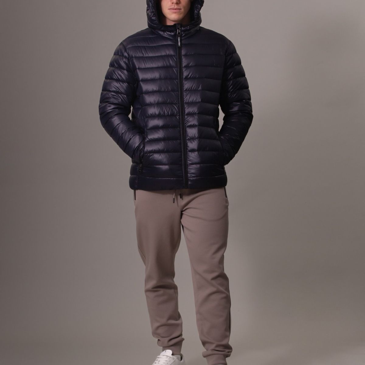 CALVIN KLEIN - Chaqueta azul acolchada con capota Calvin Klein