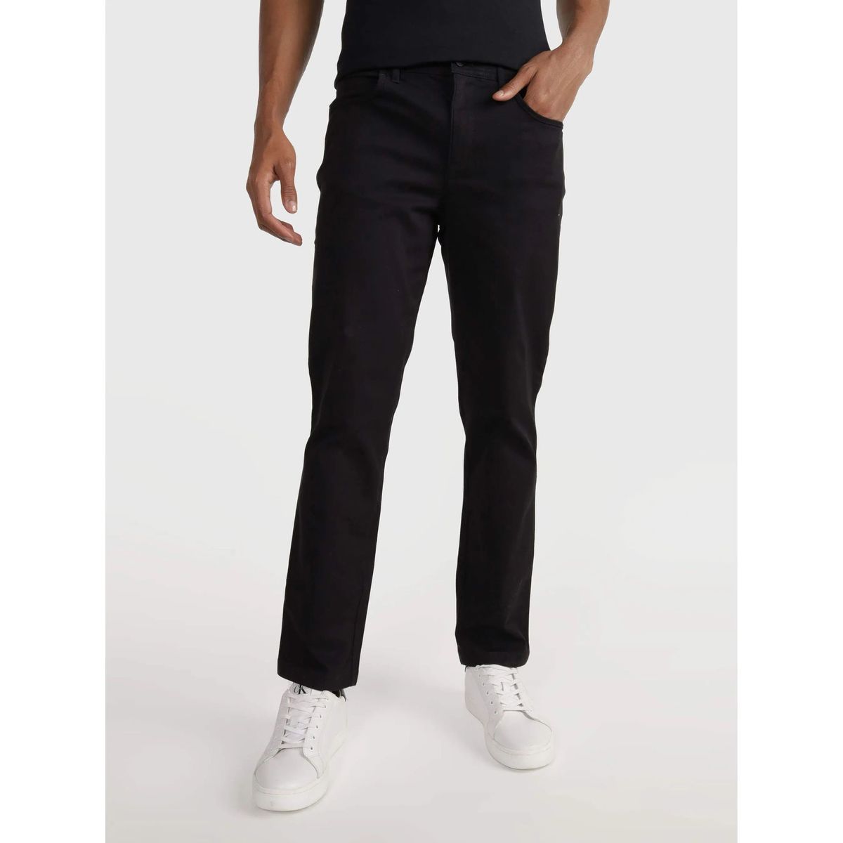 CALVIN KLEIN - Pantalón negro slim brushed Calvin Klein