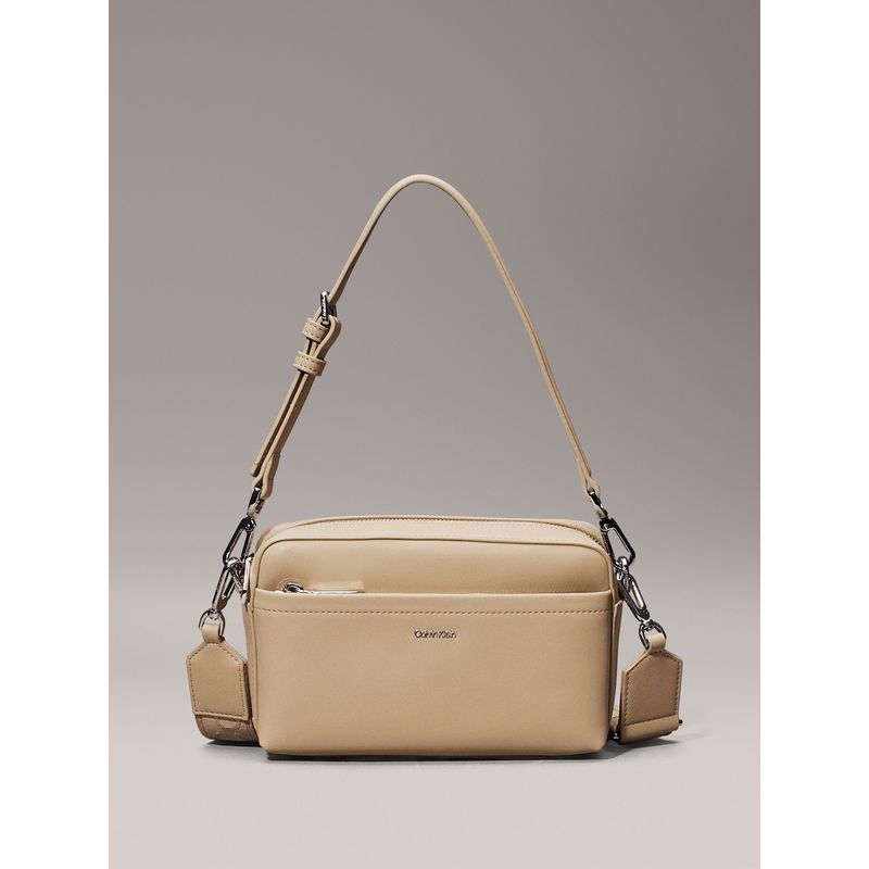 CALVIN KLEIN - Bolso beige cruzado convertible Calvin Klein