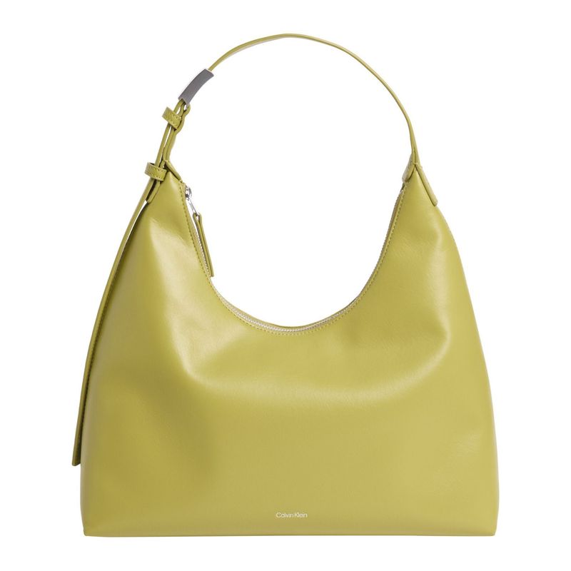 CALVIN KLEIN - Bolso verde hobo con mini logo grabado Calvin Klein