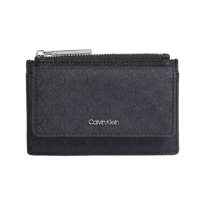 CALVIN KLEIN - Tarjetero negro con solapa Calvin Klein