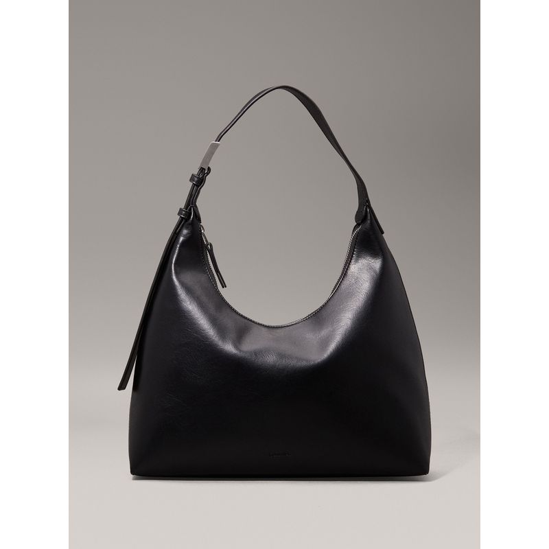CALVIN KLEIN - Bolso negro hobo con mini logo grabado Calvin Klein