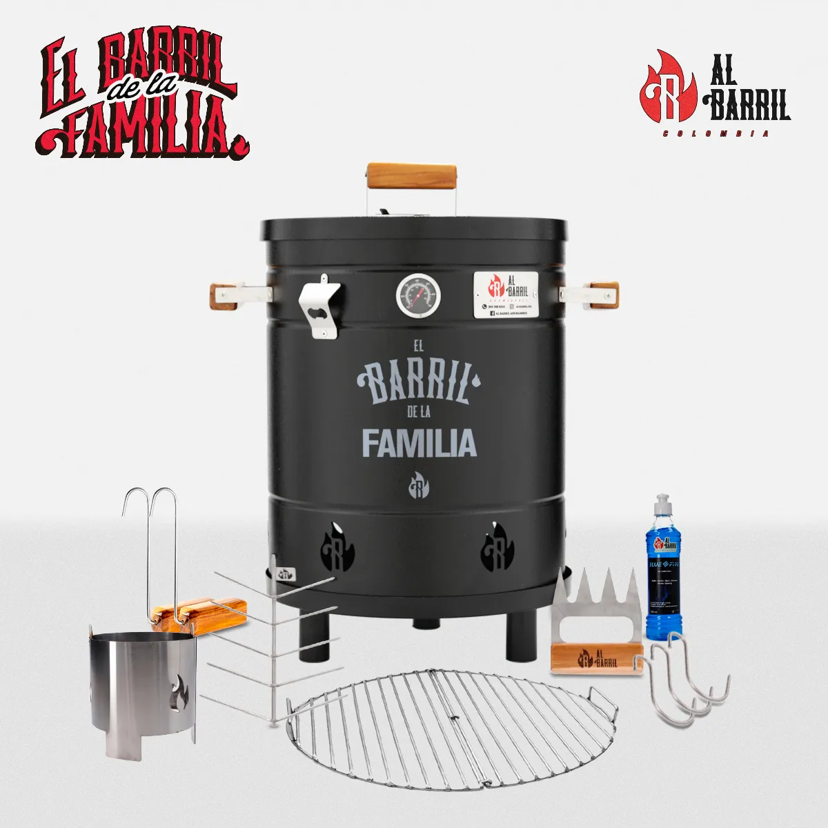 AL BARRIL - Combo Familiar: Barril Asador 20 lb + Personalizado + Kit Accesorios