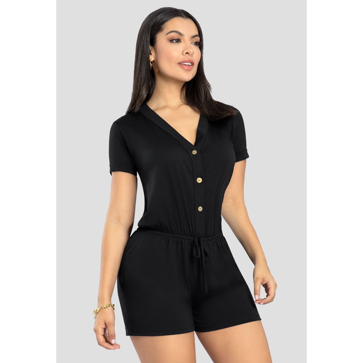 MARKETING PERSONAL - Enterizo Corto Mujer Negro Mp 111079