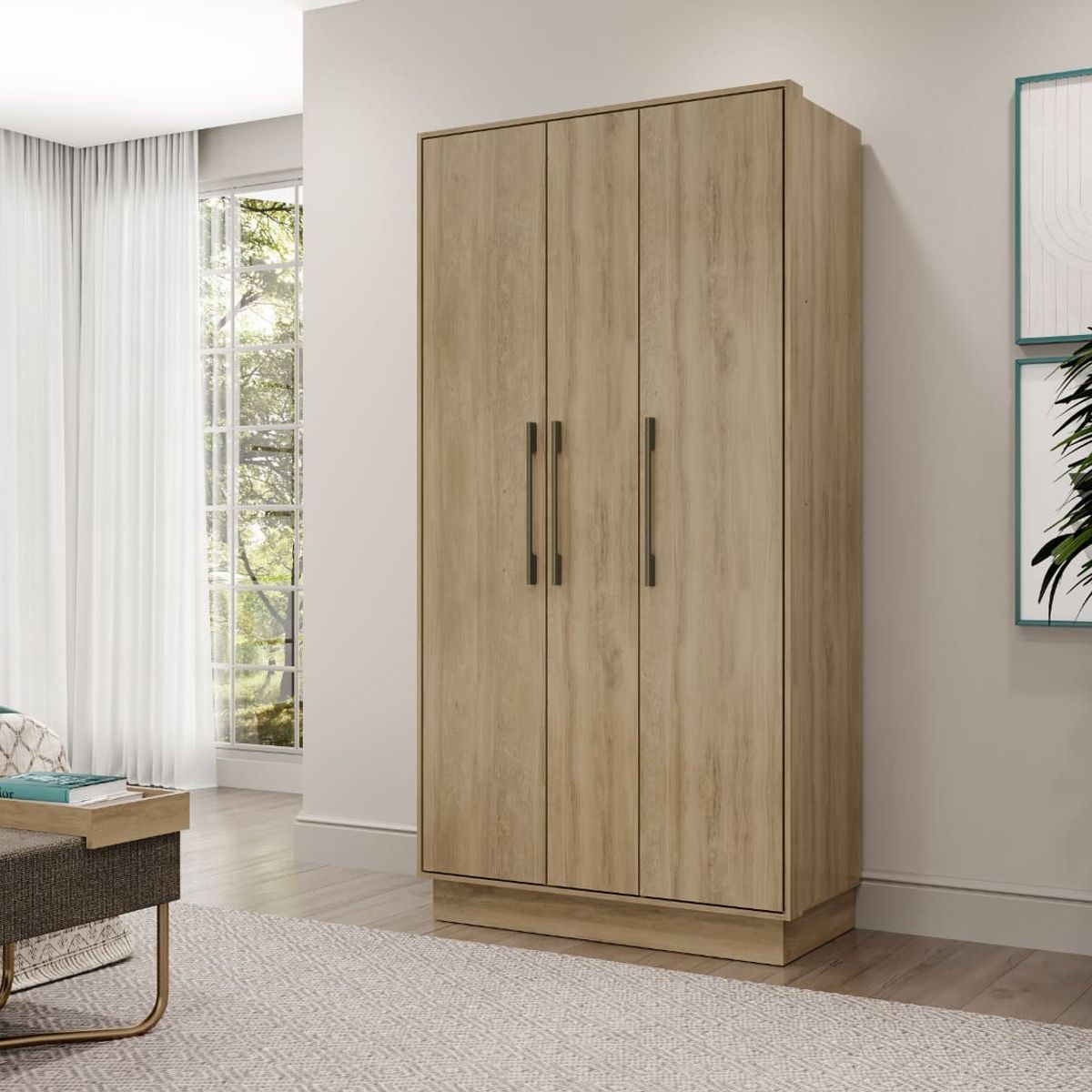 BERTOLINI - Closet armario de 92cm 3 puertas 2 cajones en MDP