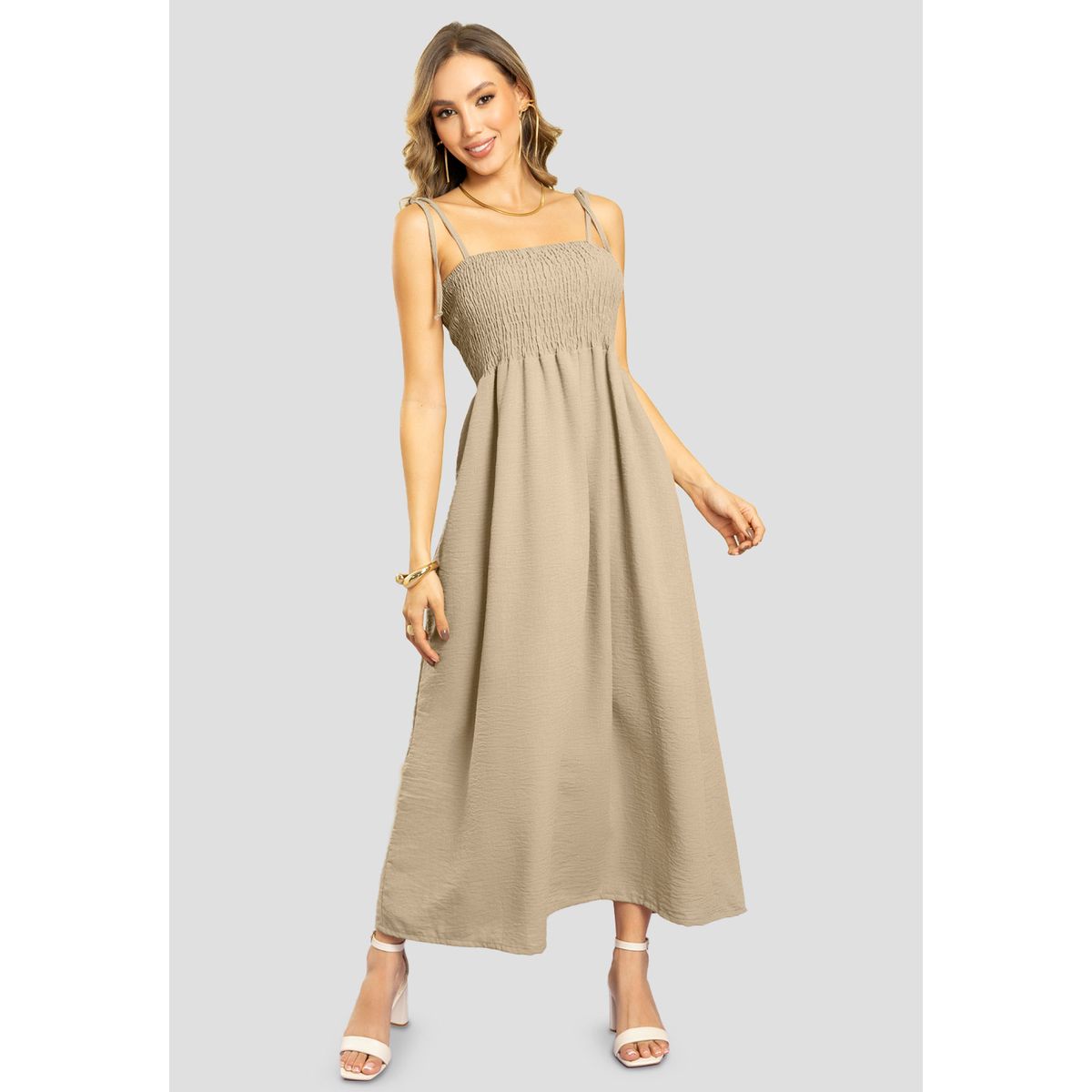 MARKETING PERSONAL - Vestido Largo Mujer Latte Mp 111283