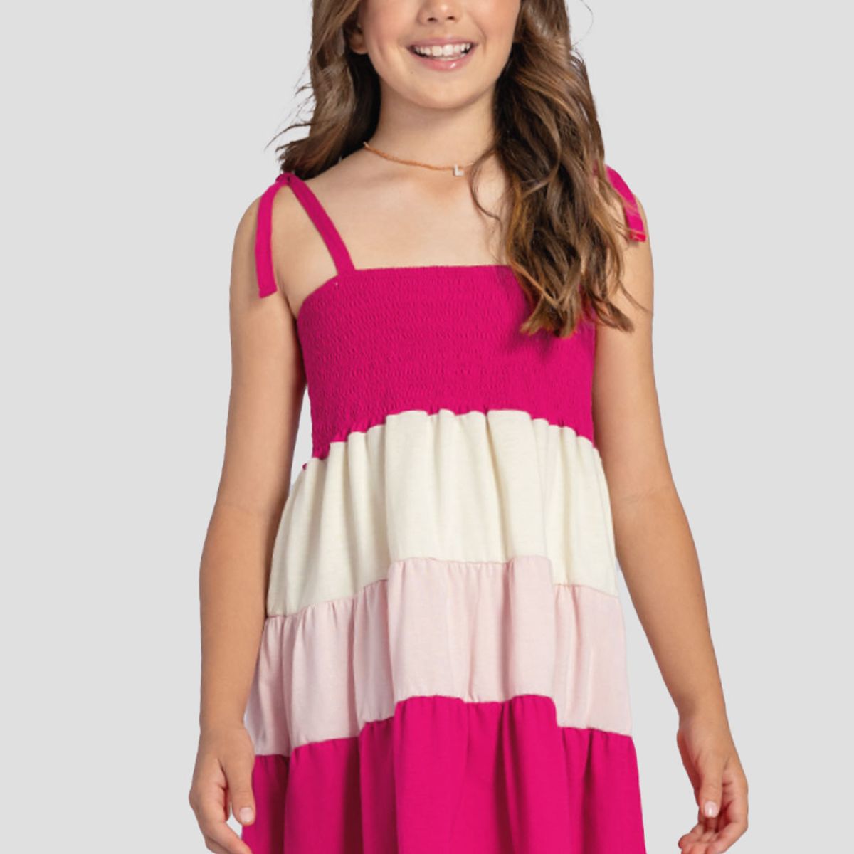 MARKETING PERSONAL - Vestido Infantil Femenino Magenta Vivo Mp 103717