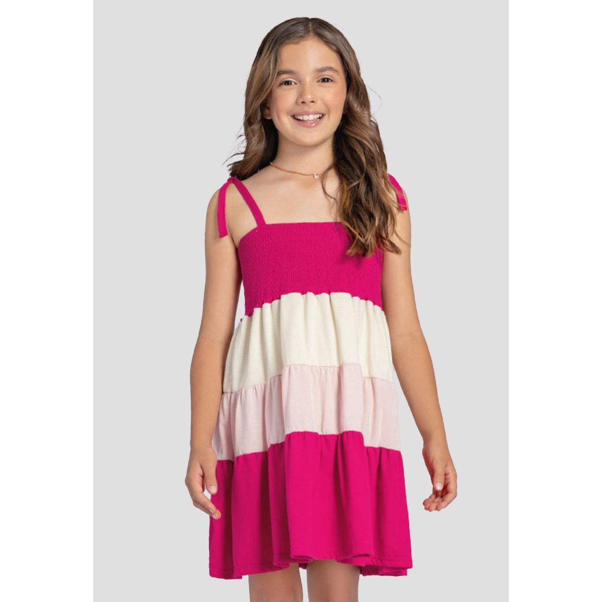 MARKETING PERSONAL - Vestido Infantil Femenino Magenta Vivo Mp 103717