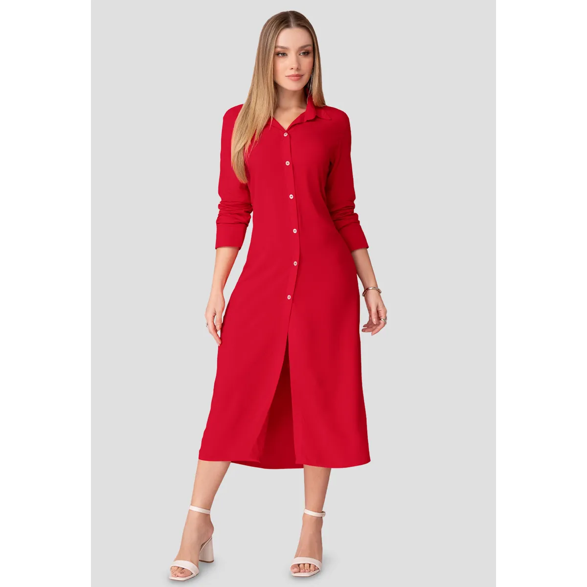 MARKETING PERSONAL - Vestido Largo Mujer Rojo Mp 111082