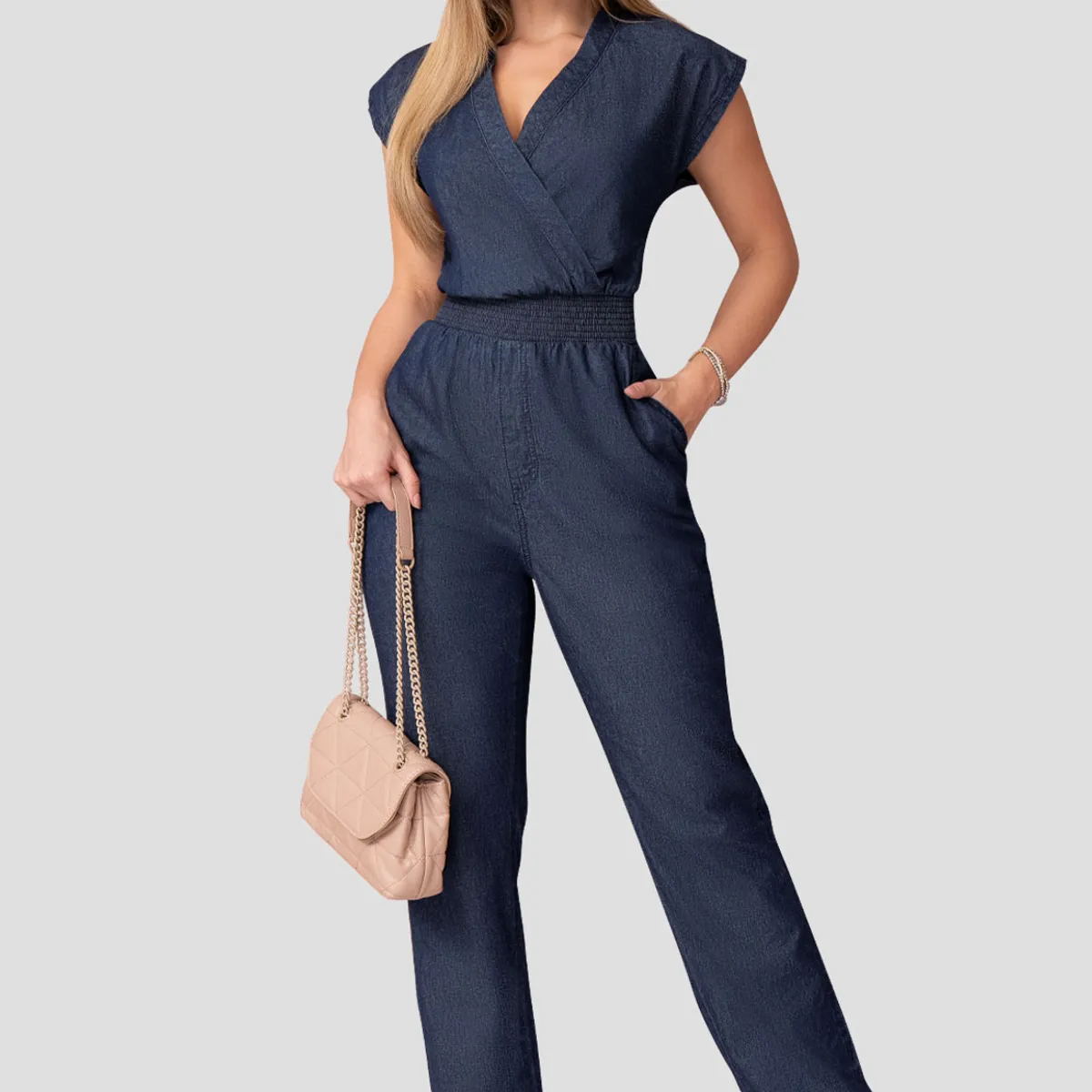 MARKETING PERSONAL - Enterizo Largo Mujer Azul Oscuro Mp 111304