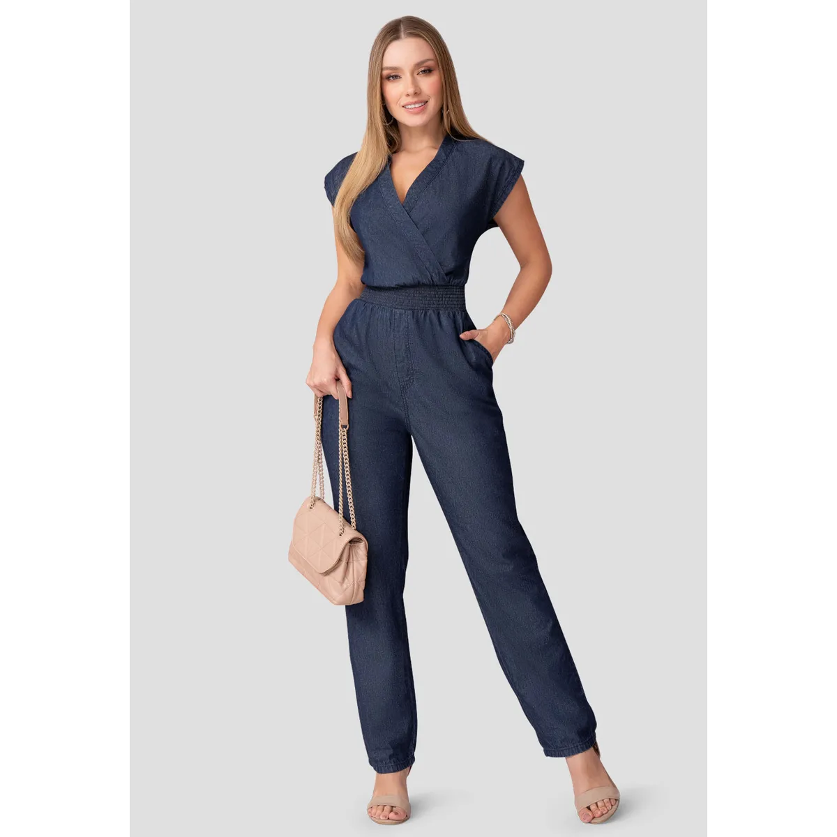 MARKETING PERSONAL - Enterizo Largo Mujer Azul Oscuro Mp 111304