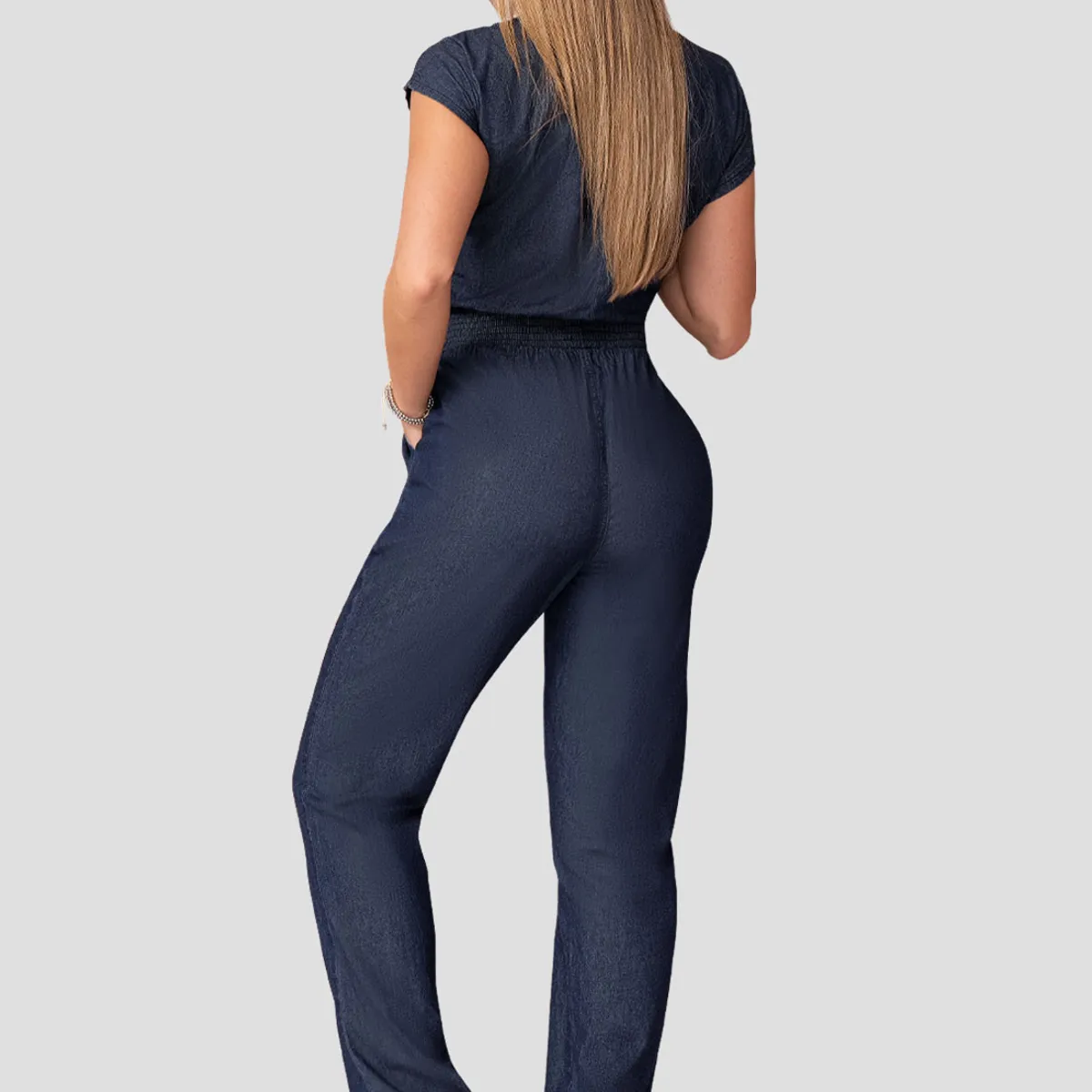 MARKETING PERSONAL - Enterizo Largo Mujer Azul Oscuro Mp 111304