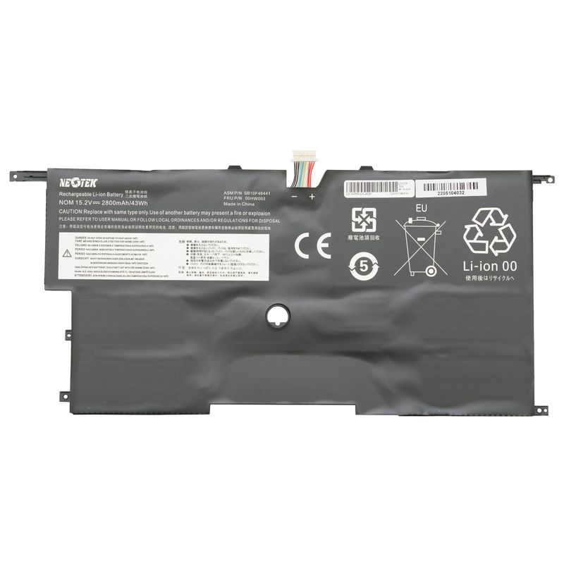 NEOTEK - Batería Lenovo X1 Carbon 1st Gen 45N1701 148V 45Wh
