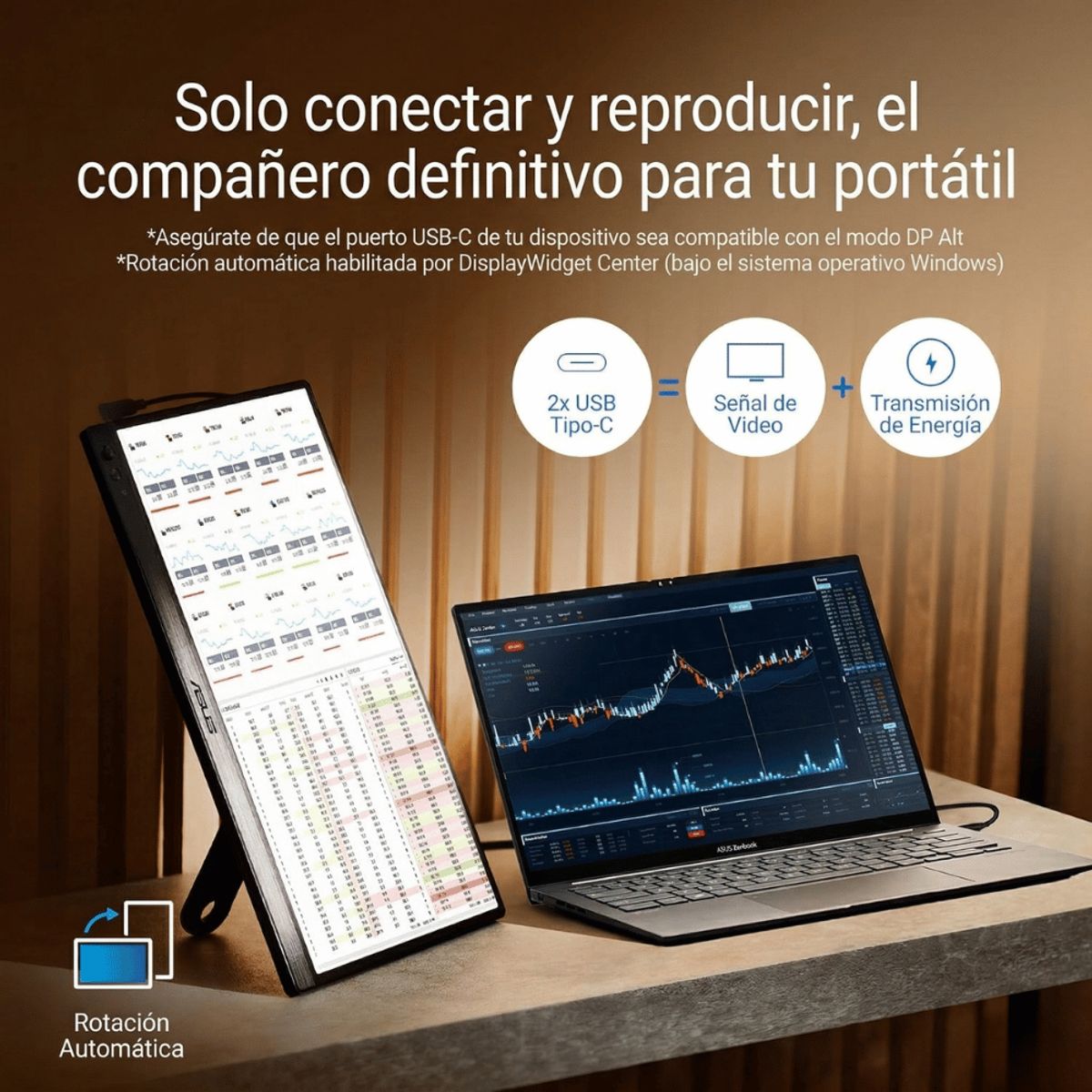ASUS - Monitor Portatil Pantalla Usb Tipo C Mac iPad Windows