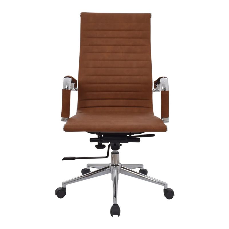 BONNO - Silla Escritorio Boss Espaldar Alto Moderna Confortable Color Camel