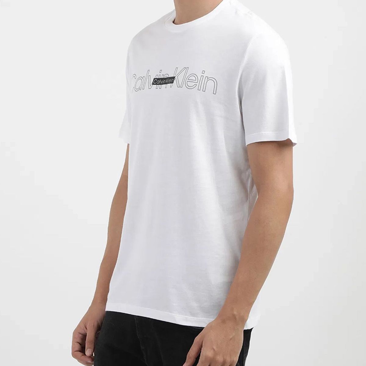 CALVIN KLEIN - Camiseta blanca con doble logo Calvin Klein