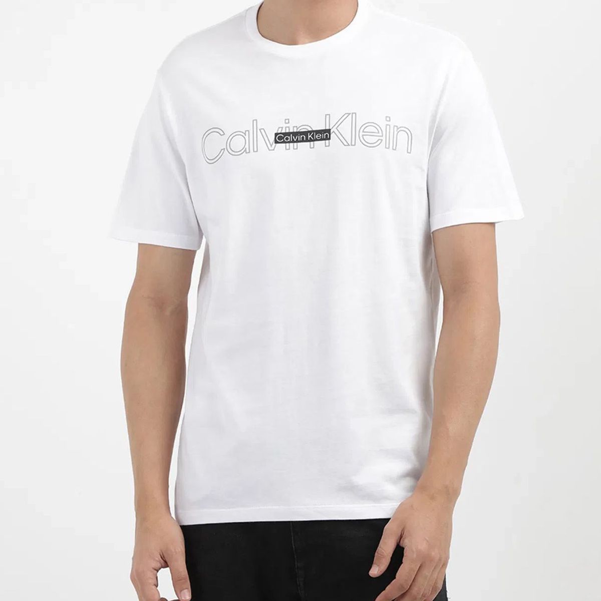 CALVIN KLEIN - Camiseta blanca con doble logo Calvin Klein